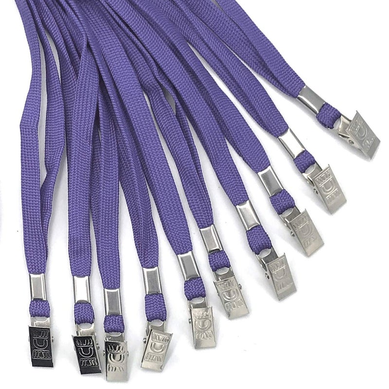 Beebel Purple Lanyard 50PCS 32-Inch Flat Lanyards with Badge Clip (Purple) - Image 4